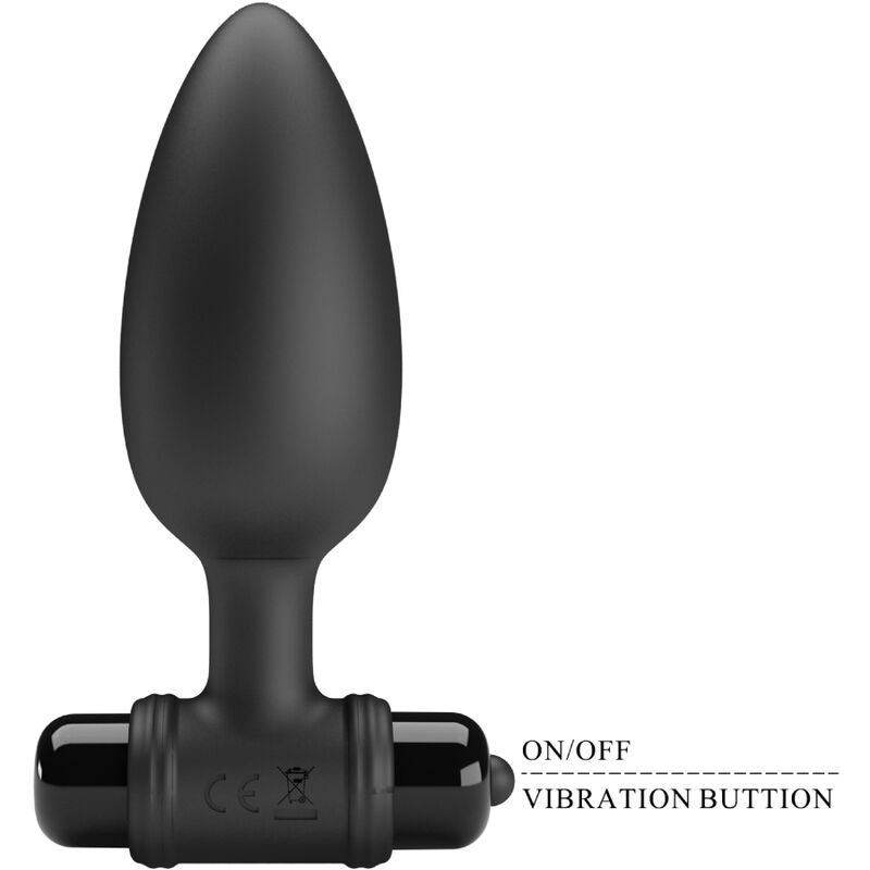 PRETTY LOVE - VIBRA BUTT PLUG 2 PLUG ANALE 10 VIBRAZIONI NERO - PRETTY LOVE | Lingerie Harness Boutique