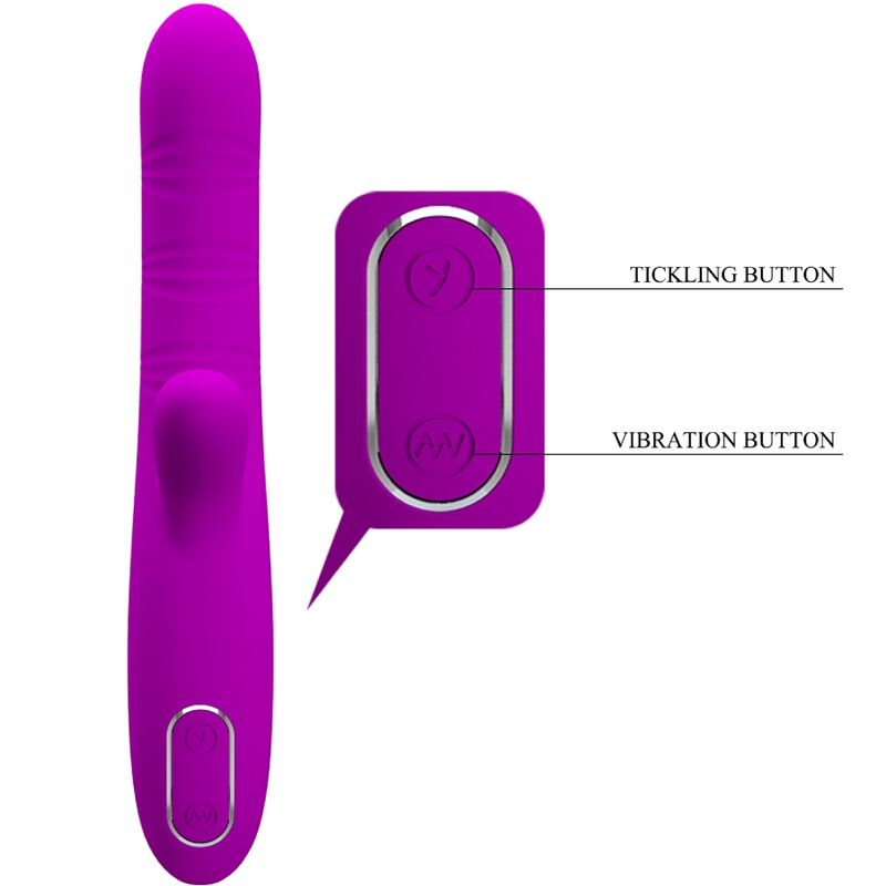 PRETTY LOVE - ANGELIQUE VIBRATORE MULTIFUNZIONE + STIMOLATORE CLITORIDE VIOLA - PRETTY LOVE | Lingerie Harness Boutique