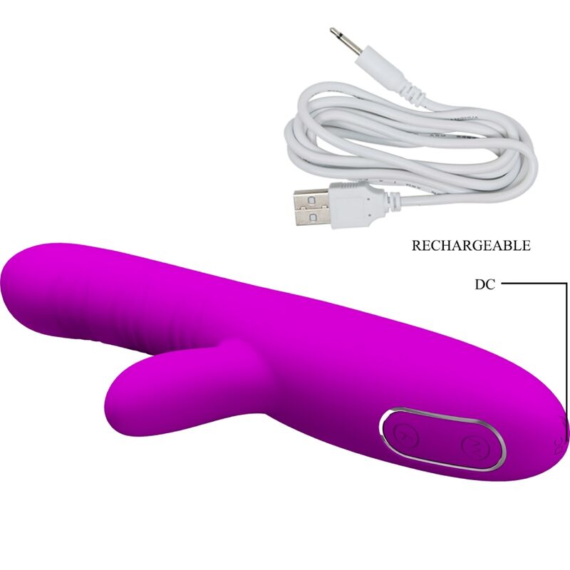 PRETTY LOVE - ANGELIQUE VIBRATORE MULTIFUNZIONE + STIMOLATORE CLITORIDE VIOLA - PRETTY LOVE | Lingerie Harness Boutique