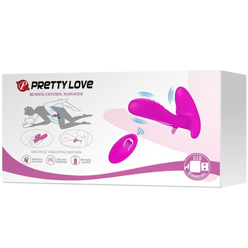 PRETTY LOVE - MASSAGGIATORE E VIBRATORE 12 VIBRAZIONI TELECOMANDO VIOLA - PRETTY LOVE | Lingerie Harness Boutique