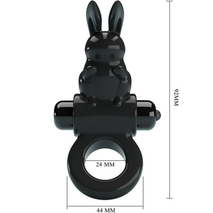 PRETTY LOVE - ANELLO VIBRATORE CONIGLIO ECCITANTE 10 VIBRAZIONI NERO - PRETTY LOVE | Lingerie Harness Boutique