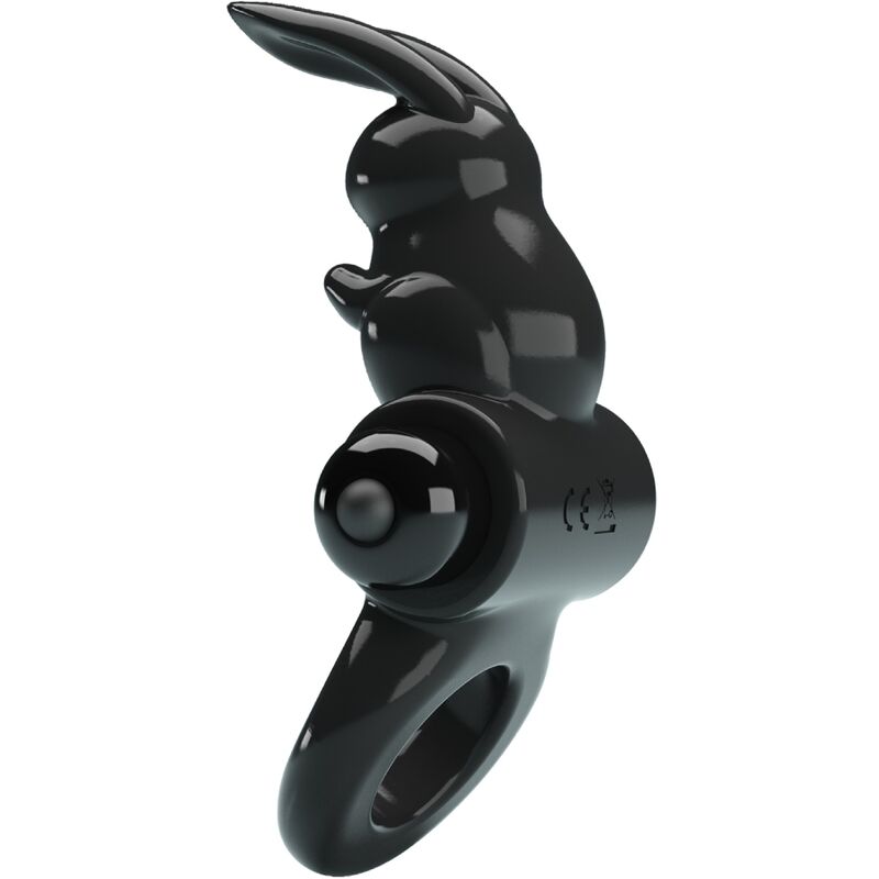 PRETTY LOVE - ANELLO VIBRATORE CONIGLIO ECCITANTE 10 VIBRAZIONI NERO - PRETTY LOVE | Lingerie Harness Boutique