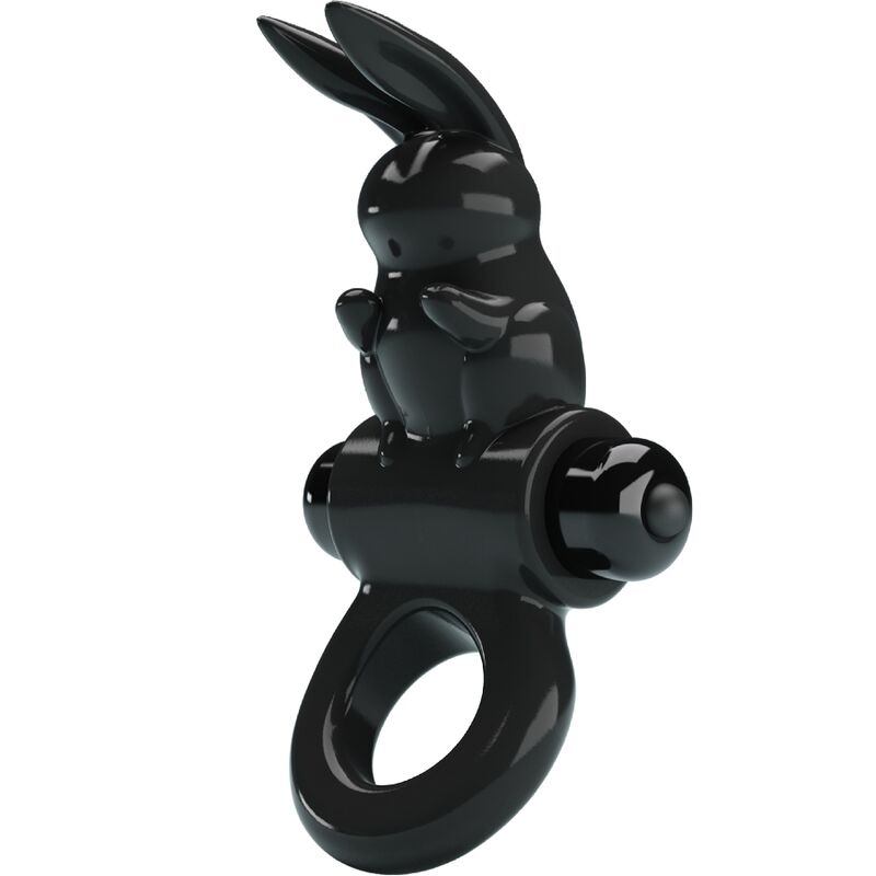 PRETTY LOVE - ANELLO VIBRATORE CONIGLIO ECCITANTE 10 VIBRAZIONI NERO - PRETTY LOVE | Lingerie Harness Boutique
