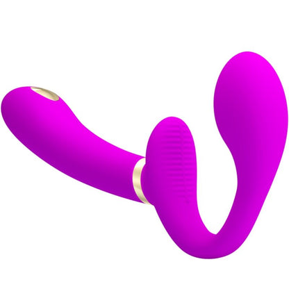 PRETTY LOVE - THUNDERBIRD DOPPIO VIBRATORE CON STRAP-ON E TELECOMANDO VIOLA - PRETTY LOVE | Lingerie Harness Boutique