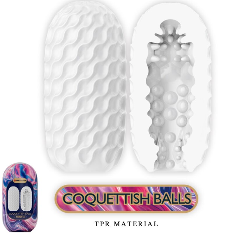 PRETTY LOVE - COQUETISH BALLS SILICONE MASTURBATORE MASCHILE BIANCO - PRETTY LOVE | Lingerie Harness Boutique