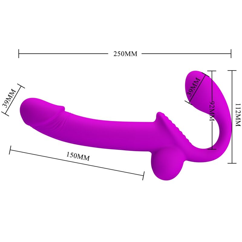 PRETTY LOVE - KELPIE STIMOLATORE DOPPIO STRAP-ON VIOLA - PRETTY LOVE | Lingerie Harness Boutique