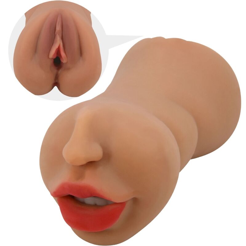 CRAZY BULL - ZOEY DOPPIO MASTURBATORE BOCCA E VAGINA CARNE - CRAZY BULL | Lingerie Harness Boutique