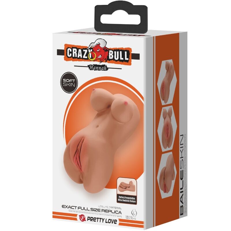 CRAZY BULL - HANNAH DOPPIO MASTURBATORE VAGINA E ANO REALISTICO MULATTO - CRAZY BULL | Lingerie Harness Boutique
