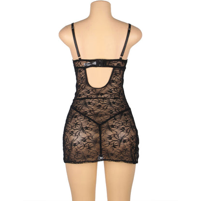 SUBBLIME - 954185 BABYDOLL IN PIZZO CON SPALLINE REGOLABILI NERO S/M - SUBBLIME BABYDOLLS | Lingerie Harness Boutique