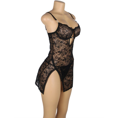 SUBBLIME - 954185 BABYDOLL IN PIZZO CON SPALLINE REGOLABILI NERO S/M - SUBBLIME BABYDOLLS | Lingerie Harness Boutique