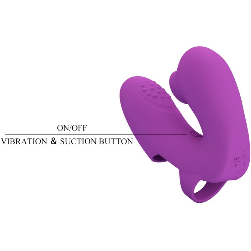 PRETTY LOVE - VIBRATORE DA DITA ATHENA CON STIMOLATORE CLITORIDEO VIOLA - PRETTY LOVE | Lingerie Harness Boutique
