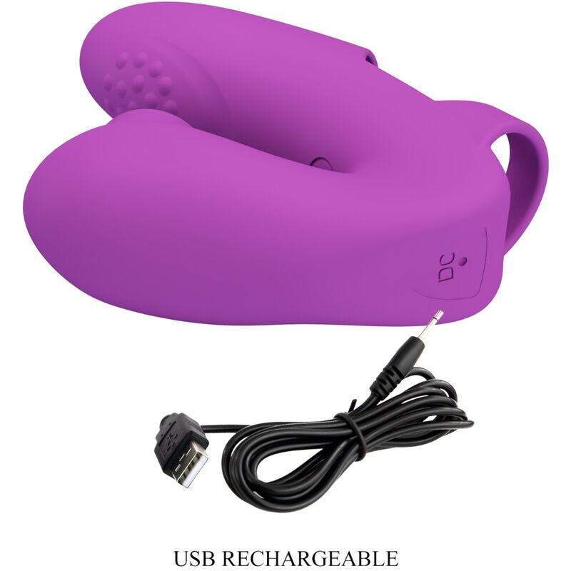PRETTY LOVE - VIBRATORE DA DITA ATHENA CON STIMOLATORE CLITORIDEO VIOLA - PRETTY LOVE | Lingerie Harness Boutique