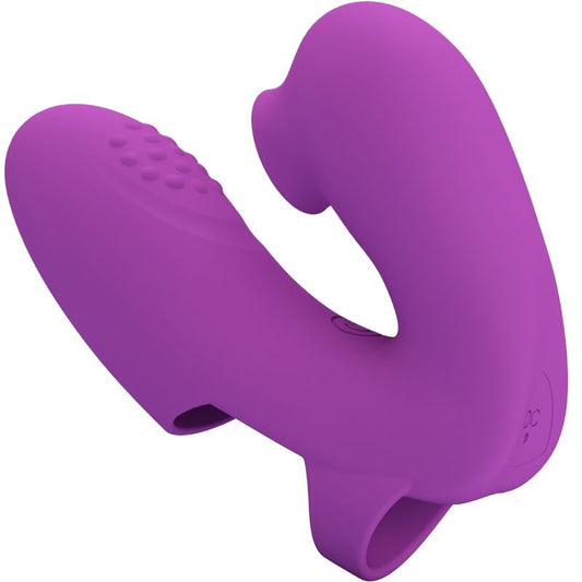 PRETTY LOVE - VIBRATORE DA DITA ATHENA CON STIMOLATORE CLITORIDEO VIOLA - PRETTY LOVE | Lingerie Harness Boutique