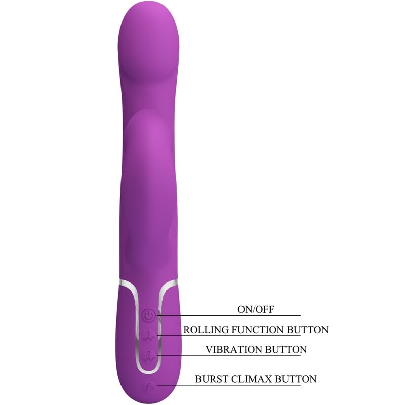 PRETTY LOVE - VIBRATORE E STIMOLATORE MULTIFUNZIONE 4 IN 1 VIOLA - PRETTY LOVE | Lingerie Harness Boutique