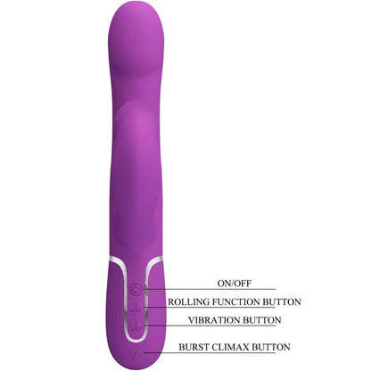 PRETTY LOVE - VIBRATORE E STIMOLATORE MULTIFUNZIONE 4 IN 1 VIOLA - PRETTY LOVE | Lingerie Harness Boutique