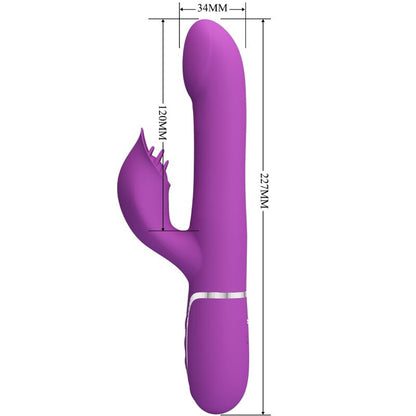 PRETTY LOVE - VIBRATORE E STIMOLATORE MULTIFUNZIONE 4 IN 1 VIOLA - PRETTY LOVE | Lingerie Harness Boutique