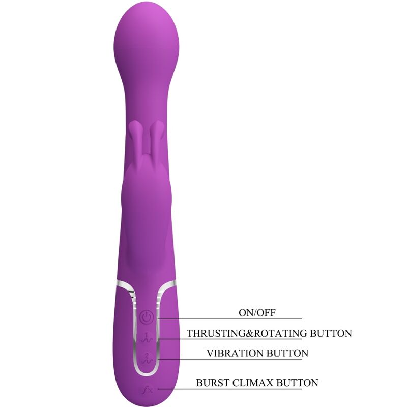 PRETTY LOVE - DEJON 3 IN 1 MULTIFUNZIONE VIBRATORE CONIGLIO VIOLA - PRETTY LOVE | Lingerie Harness Boutique
