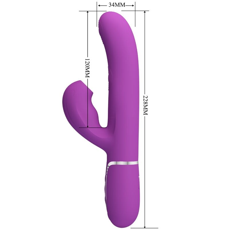 PRETTY LOVE - PERLITA 3 IN 1 VIBRATORE MULTIFUNZIONE CONIGLIO VIOLA - PRETTY LOVE | Lingerie Harness Boutique