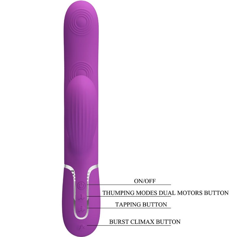 PRETTY LOVE - PERLITA 3 IN 1 VIBRATORE MULTIFUNZIONE CONIGLIO VIOLA - PRETTY LOVE | Lingerie Harness Boutique