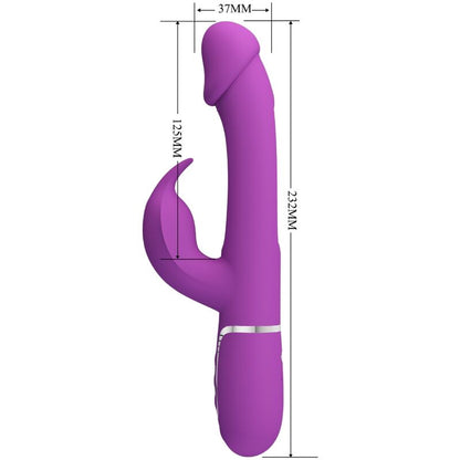 PRETTY LOVE - KAMPAS 3 IN 1 MULTIFUNZIONE VIBRATORE CONIGLIO VIOLA - PRETTY LOVE | Lingerie Harness Boutique