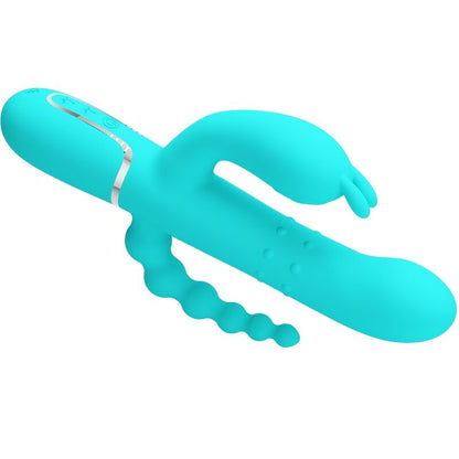 PRETTY LOVE - CAMMY 4 IN 1 MULTIFUNZIONE VIBRATORE TRIPLE RABBIT BLU - PRETTY LOVE | Lingerie Harness Boutique