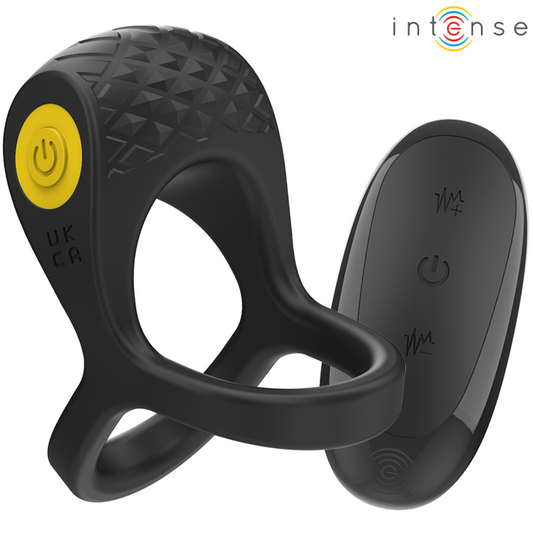 INTENSE - ALEX VIBRATORE DOPPIO ANELLO PER PENE 10 VIBRAZIONI NERO - INTENSE COUPLES TOYS | Lingerie Harness Boutique