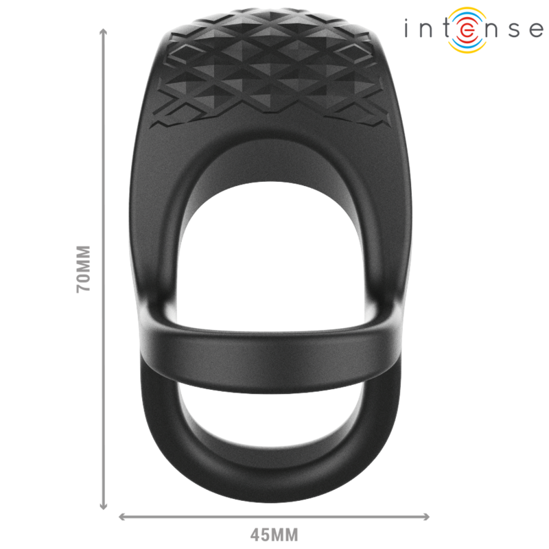 INTENSE - ALEX VIBRATORE DOPPIO ANELLO PER PENE 10 VIBRAZIONI NERO - INTENSE COUPLES TOYS | Lingerie Harness Boutique