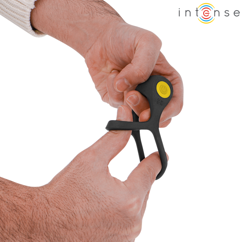INTENSE - ALEX VIBRATORE DOPPIO ANELLO PER PENE 10 VIBRAZIONI NERO - INTENSE COUPLES TOYS | Lingerie Harness Boutique