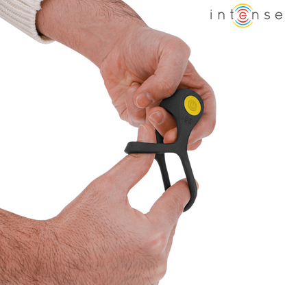 INTENSE - ALEX VIBRATORE DOPPIO ANELLO PER PENE 10 VIBRAZIONI NERO - INTENSE COUPLES TOYS | Lingerie Harness Boutique