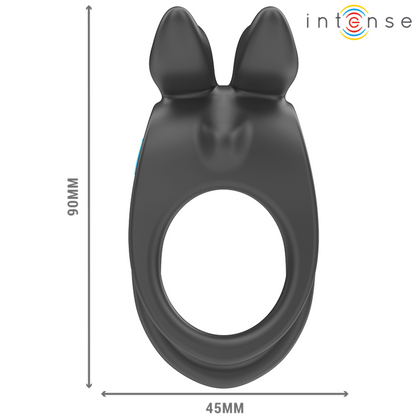 INTENSE - SAM VIBRATORE DOPPIO ANELLO PER PENE 10 VIBRAZIONI NERO - INTENSE COUPLES TOYS | Lingerie Harness Boutique