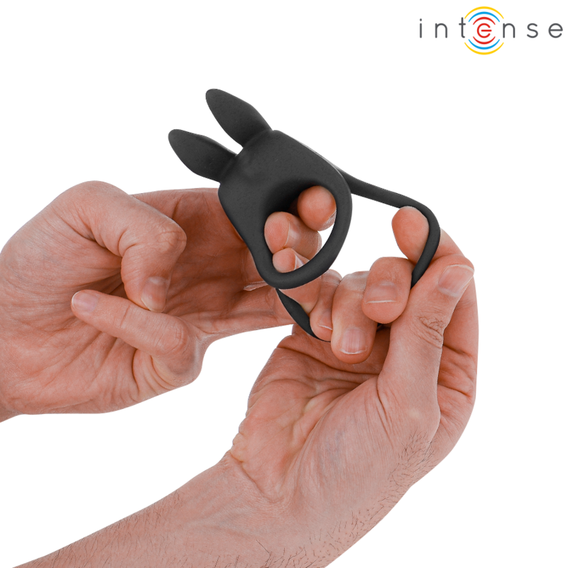 INTENSE - SAM VIBRATORE DOPPIO ANELLO PER PENE 10 VIBRAZIONI NERO - INTENSE COUPLES TOYS | Lingerie Harness Boutique