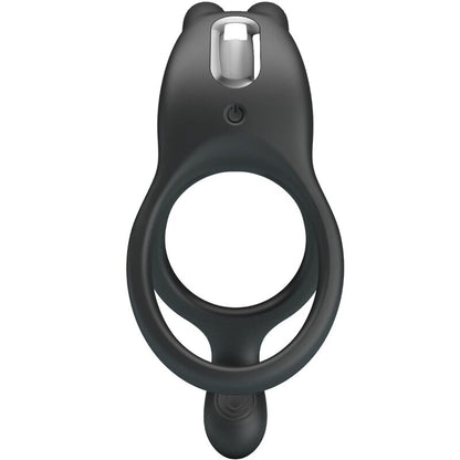 PRETTY LOVE - SETH DOPPIO ANELLO VIBRANTE CONIGLIO 7 VIBRAZIONI NERO - PRETTY LOVE | Lingerie Harness Boutique