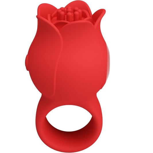 PRETTY LOVE - VIBRATORE A DITA A FORMA DI ROSA JAE 10 VIBRAZIONI ROSSO - PRETTY LOVE | Lingerie Harness Boutique