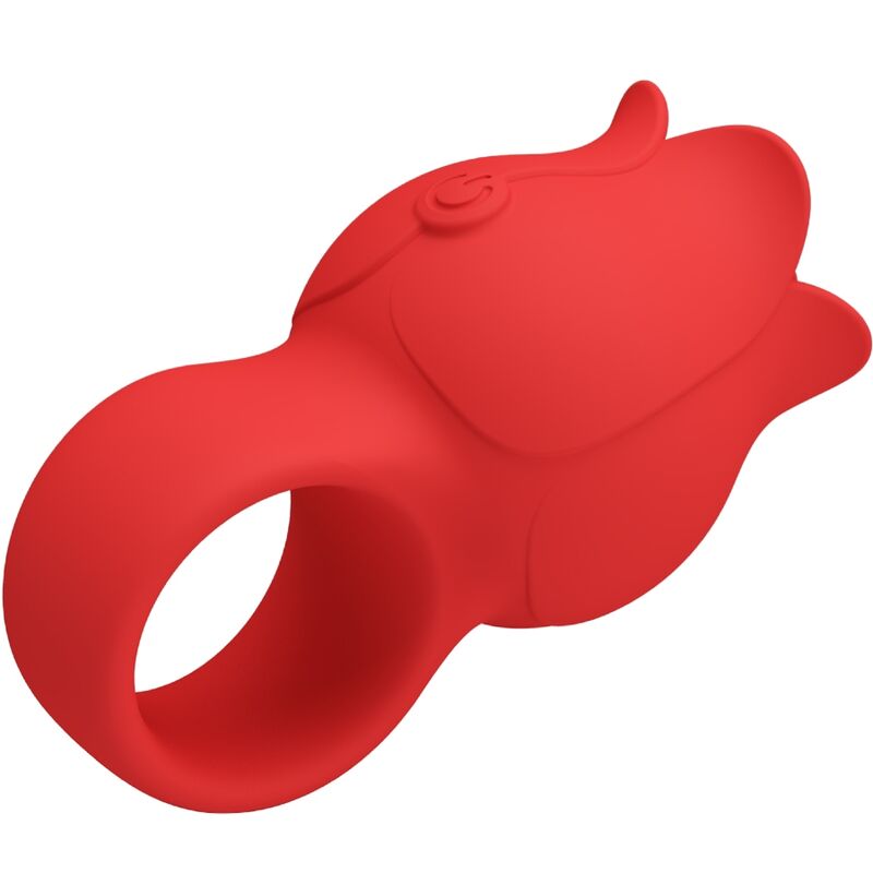 PRETTY LOVE - VIBRATORE A DITA A FORMA DI ROSA JAE 10 VIBRAZIONI ROSSO - PRETTY LOVE | Lingerie Harness Boutique