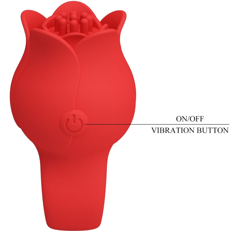 PRETTY LOVE - VIBRATORE A DITA A FORMA DI ROSA JAE 10 VIBRAZIONI ROSSO - PRETTY LOVE | Lingerie Harness Boutique