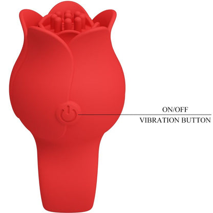 PRETTY LOVE - VIBRATORE A DITA A FORMA DI ROSA JAE 10 VIBRAZIONI ROSSO - PRETTY LOVE | Lingerie Harness Boutique