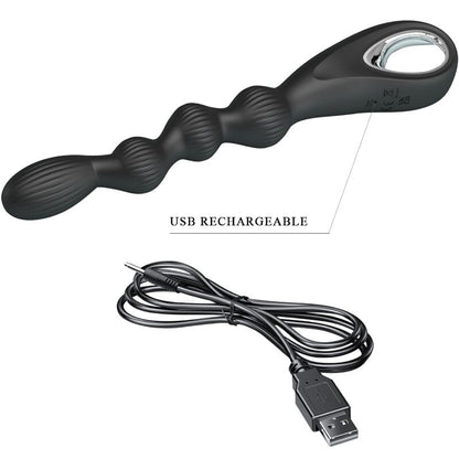 PRETTY LOVE - FEDERER VIBRATORE ANALE 12 VIBRAZIONI NERO - PRETTY LOVE | Lingerie Harness Boutique