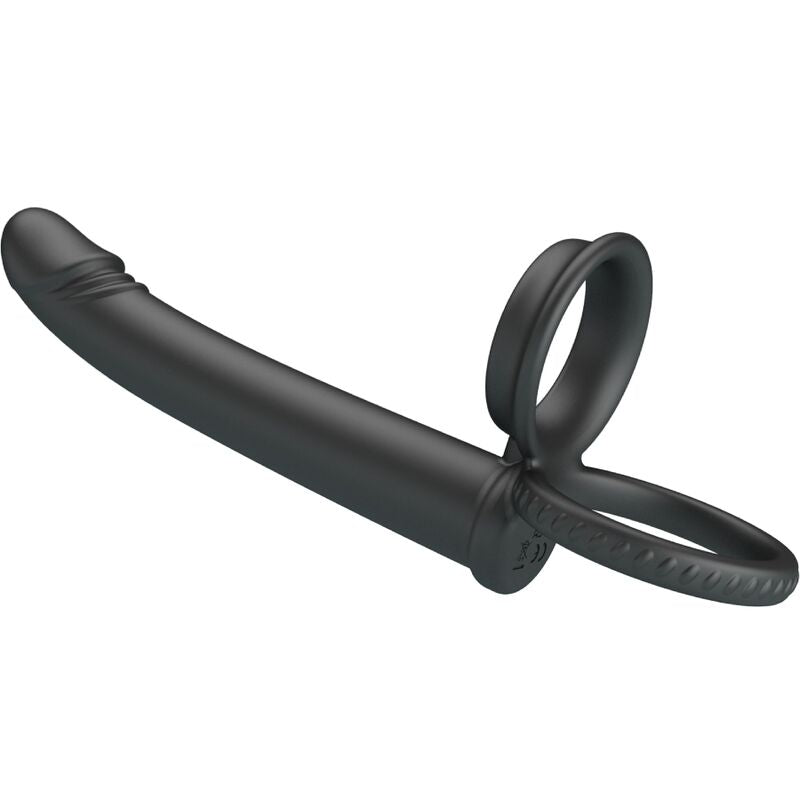 PRETTY LOVE - DILLION DOPPIA PENETRAZIONE DOPPIO ANELLO PER IL PENE NERO - PRETTY LOVE | Lingerie Harness Boutique