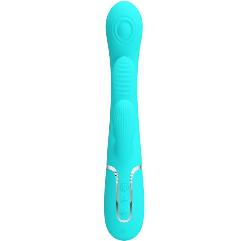 PRETTY LOVE - SHANIA TRIPLE RABBIT VIBRATORE MULTIFUNZIONE 3 IN 1 BLU - PRETTY LOVE | Lingerie Harness Boutique
