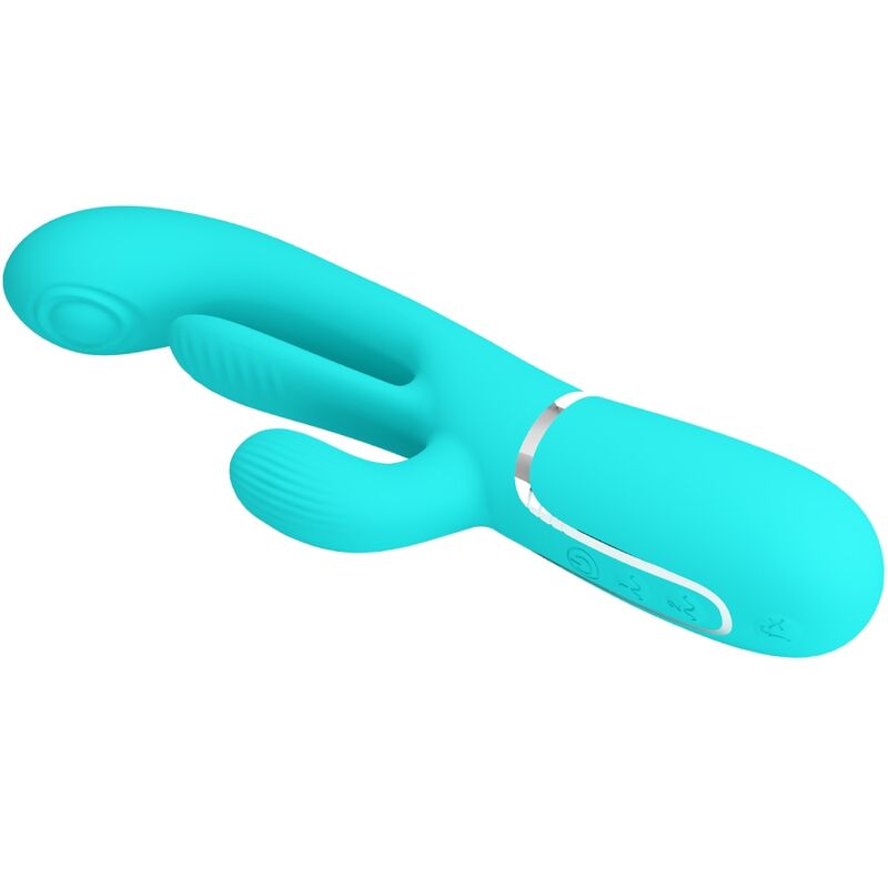 PRETTY LOVE - SHANIA TRIPLE RABBIT VIBRATORE MULTIFUNZIONE 3 IN 1 BLU - PRETTY LOVE | Lingerie Harness Boutique