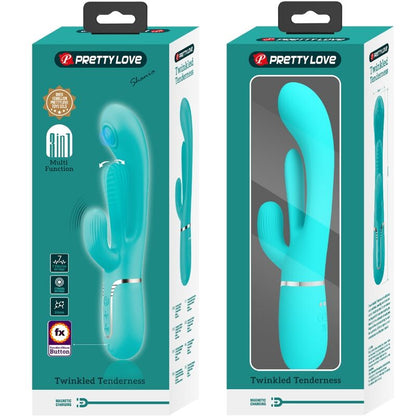 PRETTY LOVE - SHANIA TRIPLE RABBIT VIBRATORE MULTIFUNZIONE 3 IN 1 BLU - PRETTY LOVE | Lingerie Harness Boutique