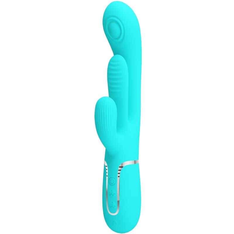 PRETTY LOVE - SHANIA TRIPLE RABBIT VIBRATORE MULTIFUNZIONE 3 IN 1 BLU - PRETTY LOVE | Lingerie Harness Boutique