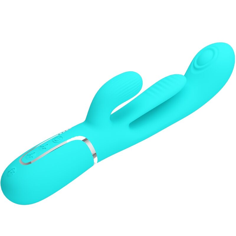 PRETTY LOVE - SHANIA TRIPLE RABBIT VIBRATORE MULTIFUNZIONE 3 IN 1 BLU - PRETTY LOVE | Lingerie Harness Boutique