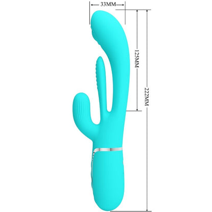 PRETTY LOVE - SHANIA TRIPLE RABBIT VIBRATORE MULTIFUNZIONE 3 IN 1 BLU - PRETTY LOVE | Lingerie Harness Boutique