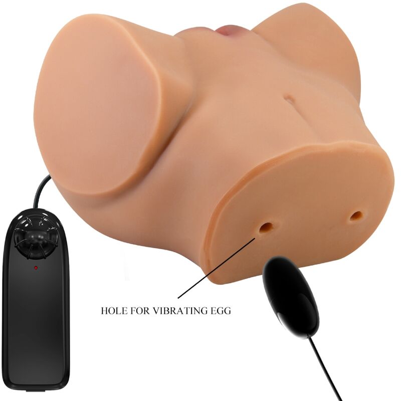 CRAZY BULL - VIBRATORE EMILIA ASS CON VAGINA E ANO REALISTICI, TELECOMANDO IN CARNE - CRAZY BULL | Lingerie Harness Boutique