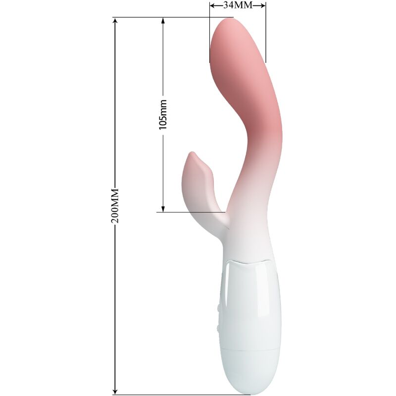 PRETTY LOVE - VIBRATORE PUNTO G LUMINOSO + STIMOLATORE CLITORIDEO 30 VIBRAZIONI ROSA - PRETTY LOVE | Lingerie Harness Boutique