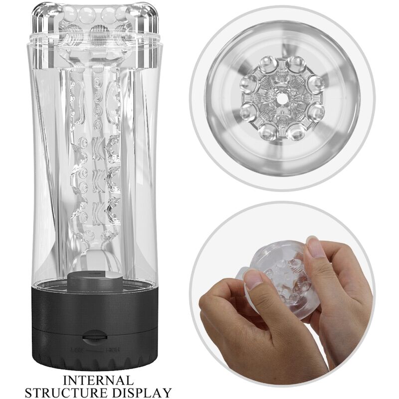 PRETTY LOVE - TAMARA MASTURBATORE MASCHILE VIBRATORE MULTI-VELOCITÀ NERO - PRETTY LOVE | Lingerie Harness Boutique