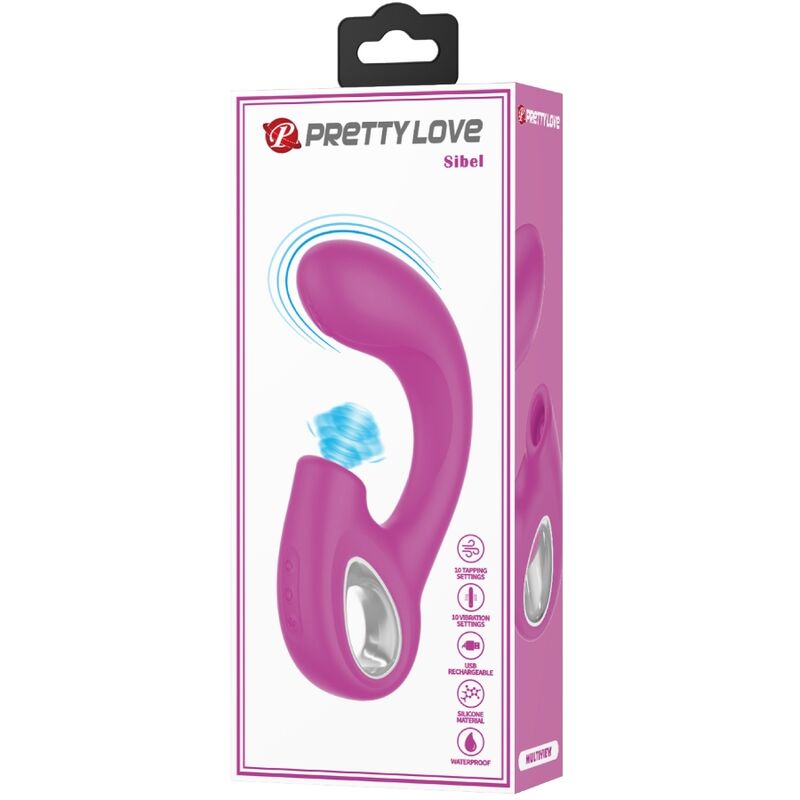 PRETTY LOVE - SIBEL SIBEL VIBRATORE PUNTO G + STIMOLATORE CLITORIDEO 10 VIBRAZIONI VIOLA - PRETTY LOVE | Lingerie Harness Boutique