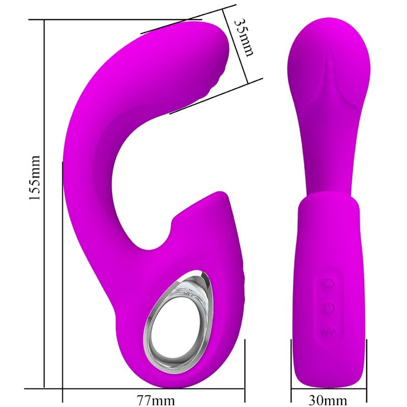 PRETTY LOVE - SIBEL SIBEL VIBRATORE PUNTO G + STIMOLATORE CLITORIDEO 10 VIBRAZIONI VIOLA - PRETTY LOVE | Lingerie Harness Boutique