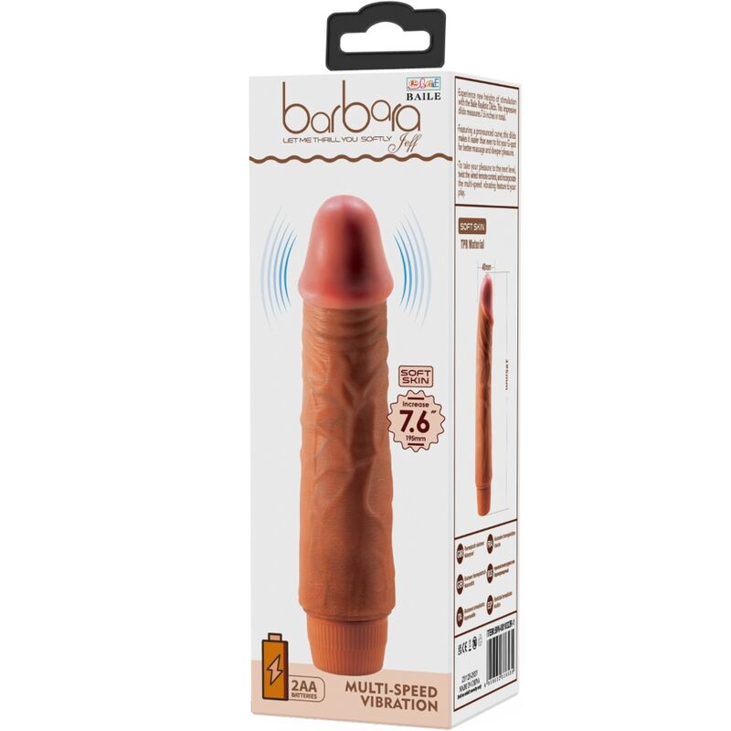 BAILE - JEFF VIBRATORE REALISTICO 19,5 CM MULATTO - BAILE | Lingerie Harness Boutique